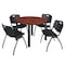 Kee Kee Round Table & Chair Set, Wood, Metal, Plastic Top, Cherry TB48RNDCHBPBK47BK - alternate 1